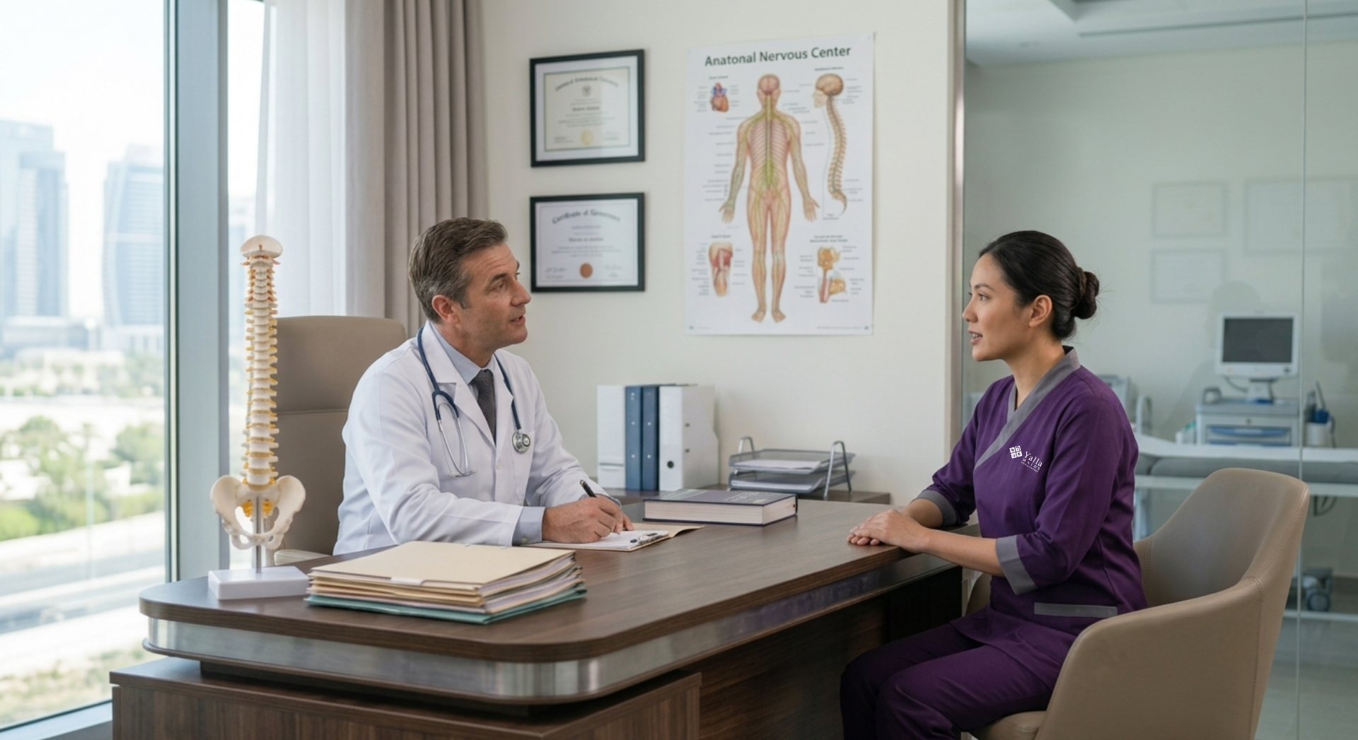 Nanny visa renewal in Abu Dhabi medical fitness consultation with a doctor